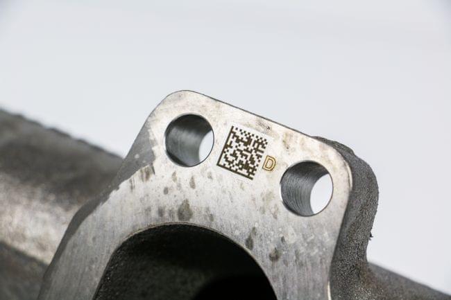 laser marking of datamatrix codes on autmotive parts