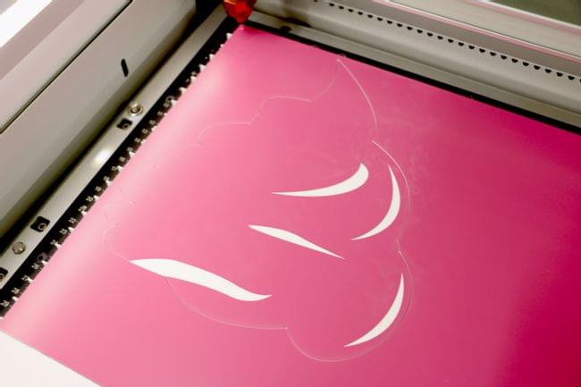laser cutting trolase pink