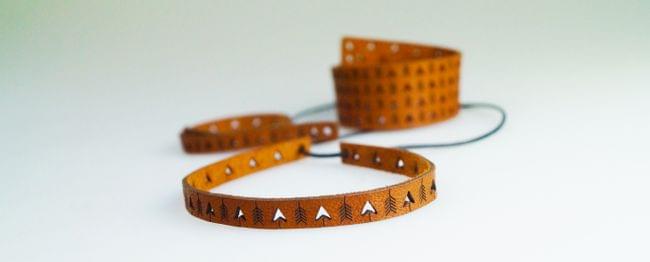 bracelet cut from natural leather
