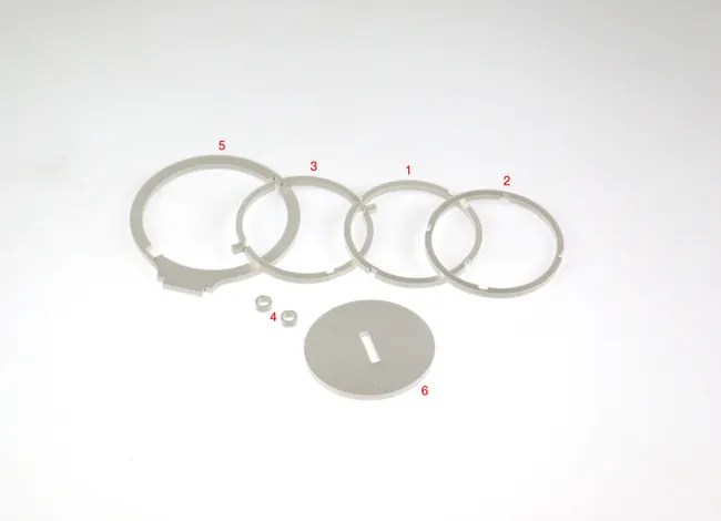 Components of the acrylic globe