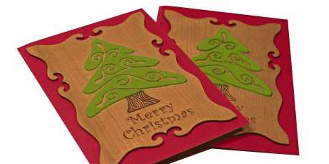 wooden greetings card laser cut