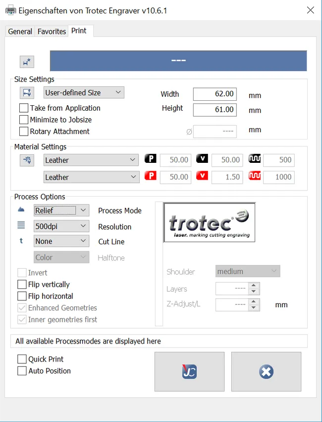 configuraciones de impresion cuero