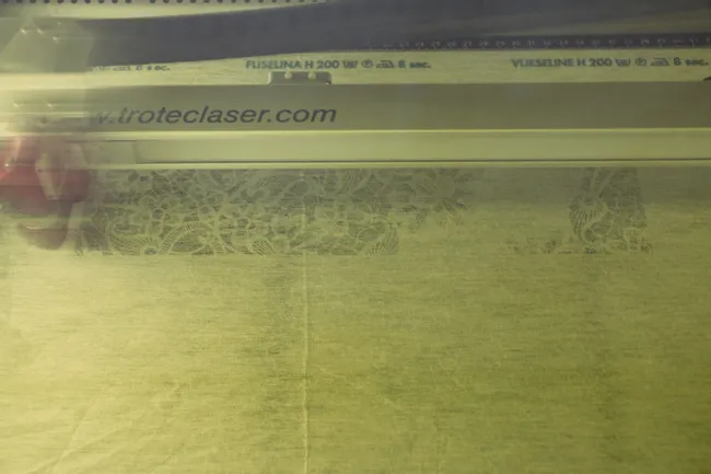 Laser engraving the fusible interfacing