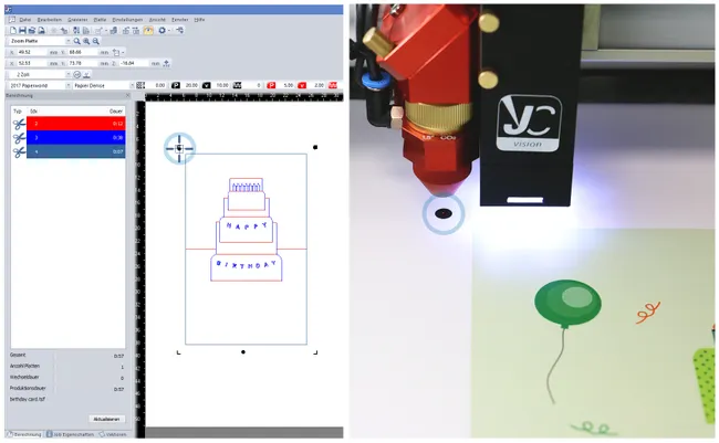 Laser software mark detection