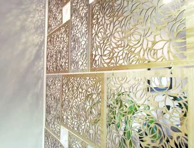 room divider from laser cut wood