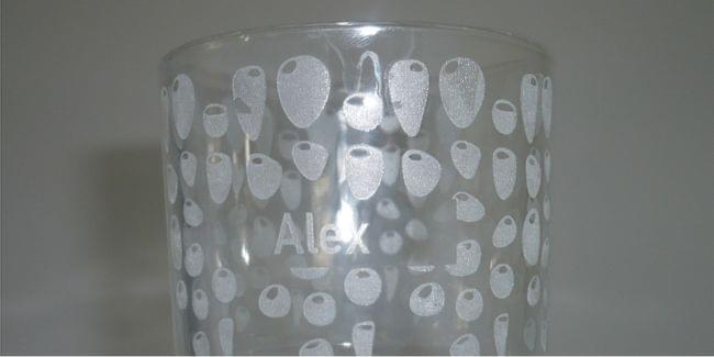 engraved softdrink glass