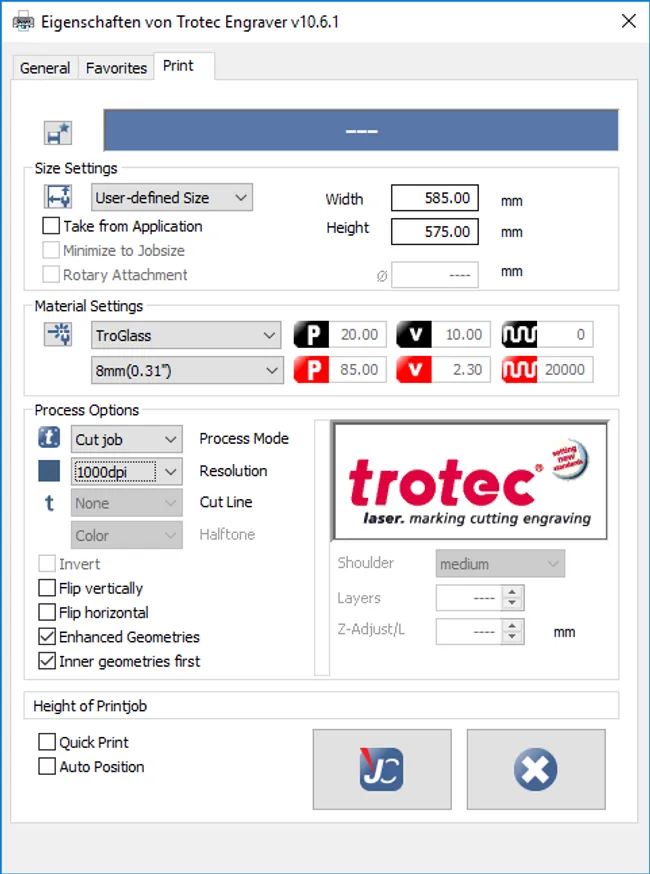 JobControl Vision: Stampa e taglia con il laser cutter SP3000