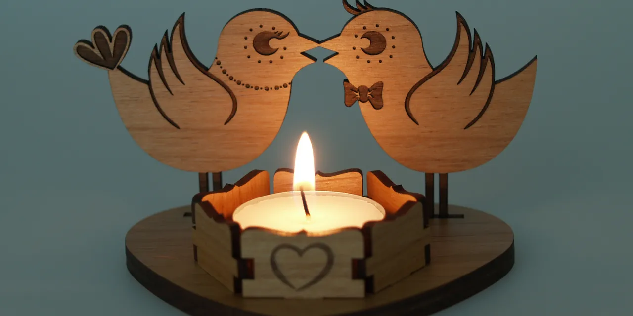 wooden candle holder laser cut