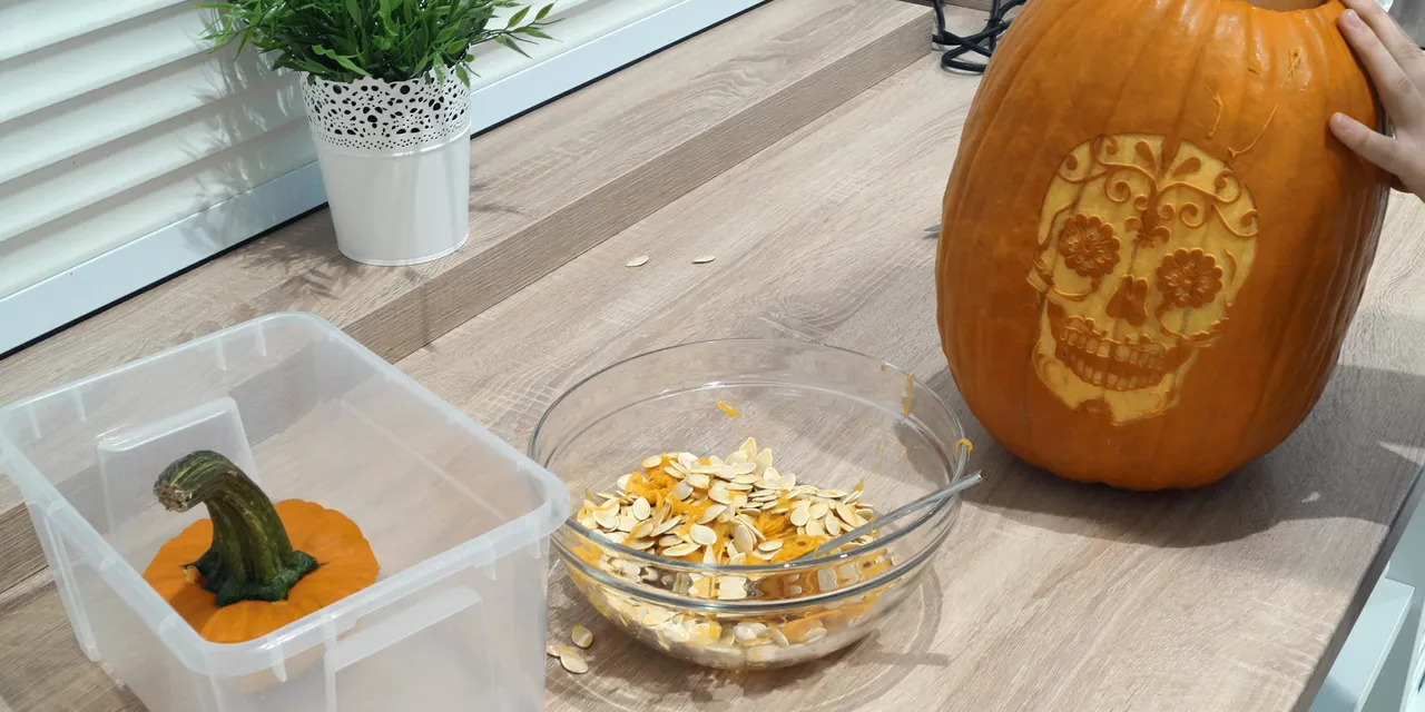 halloween pumpkin decoration with laser