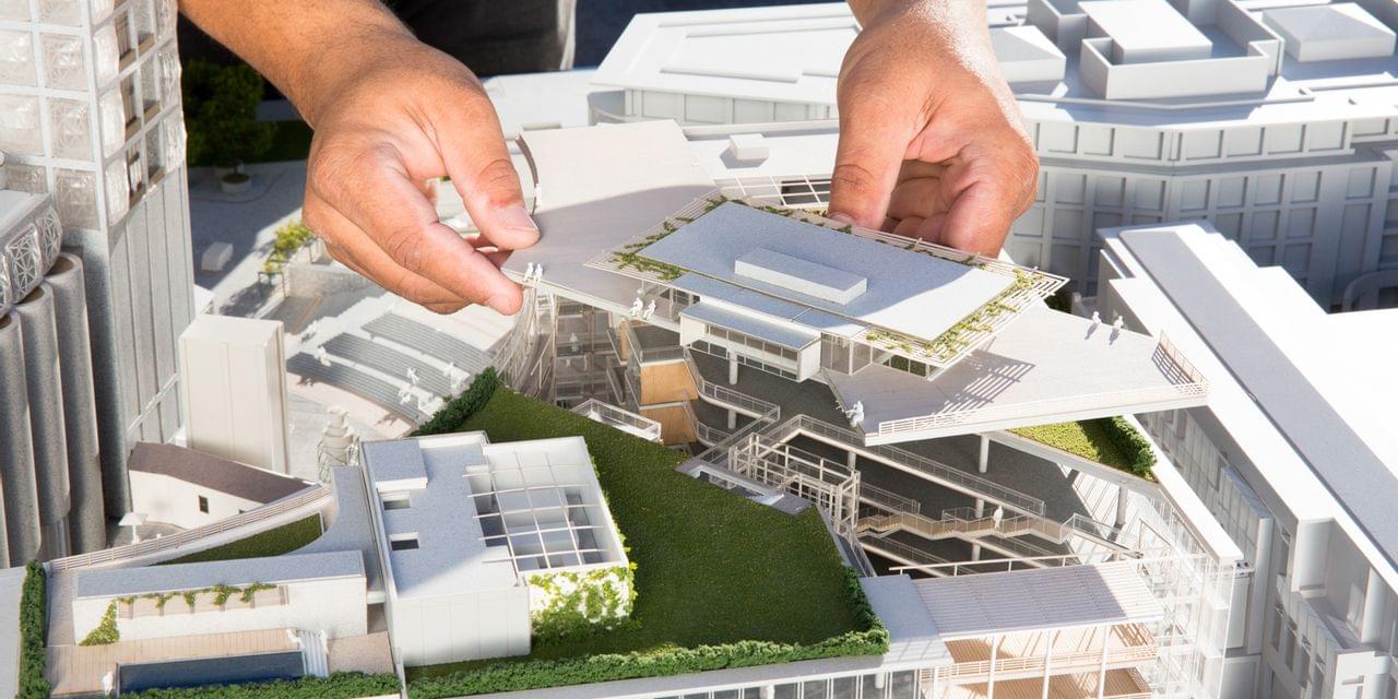 Concept di pianificazione urbana - modello 3D tagliato al laser