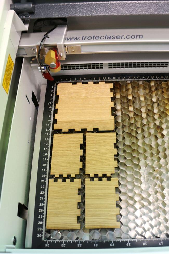 Laser cutting the wooden box