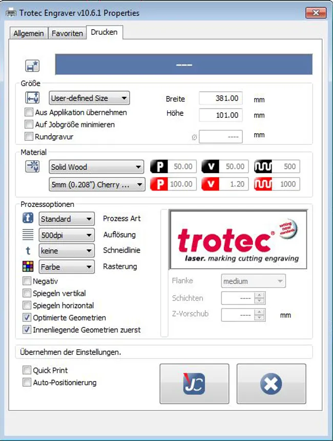 Print settings for the stand 