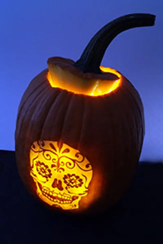 laser engraved halloween pumpkin