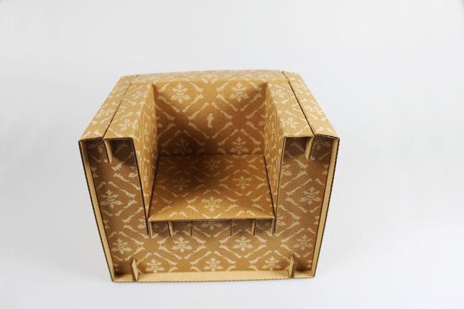 chair laser cut from cardboard