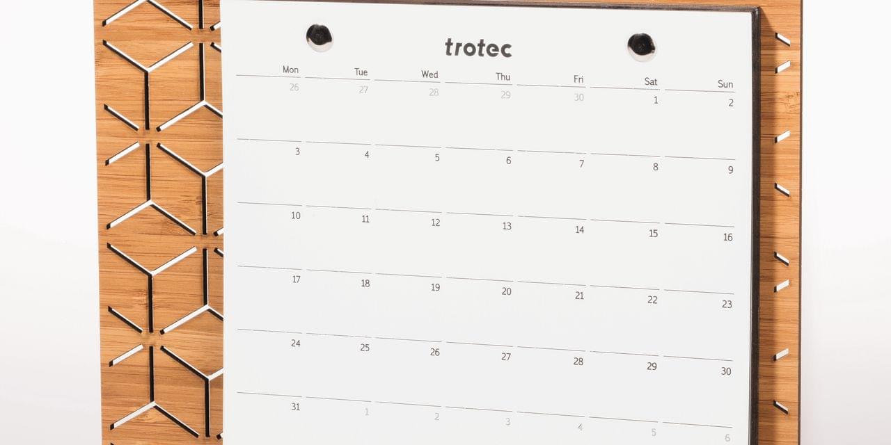 laser cut wooden calendar
